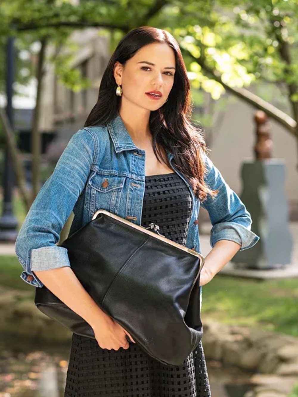 Patricia Nash Serafina Extra-Large Leather Kiss-Lock Frame Handbag NWOT